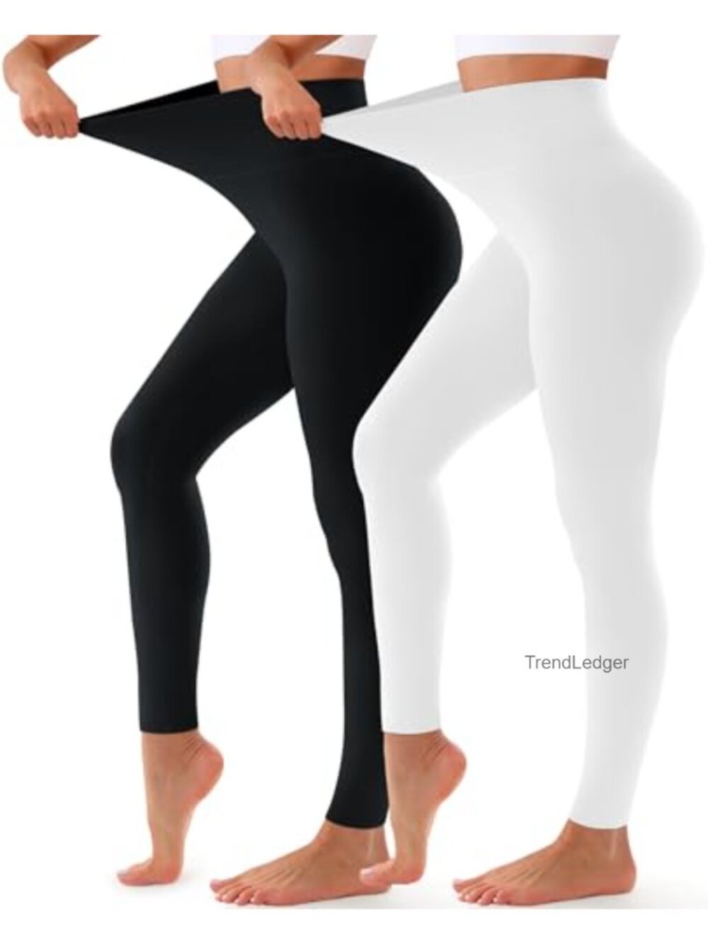 High Waisted Buttery Soft Yoga Leggings 2 Pack Full Length Athletic Workout